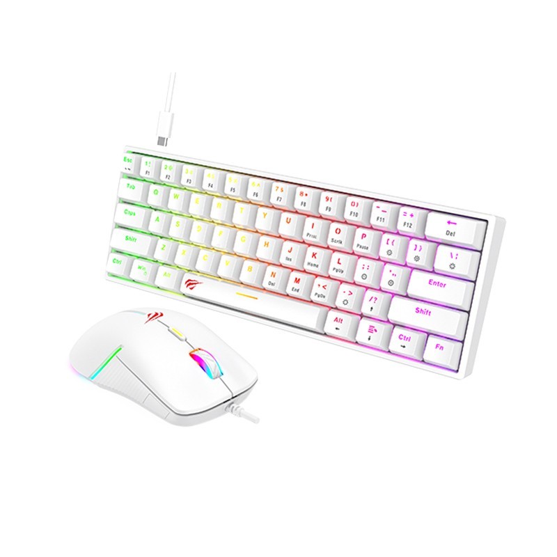 Gamenote RGB Backlit Gaming Keyboard and Mouse- White