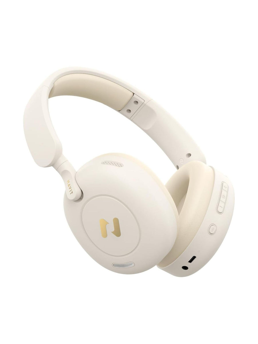 Havit H655BT Hybrid Active Noise Cancelling Headphones (White)