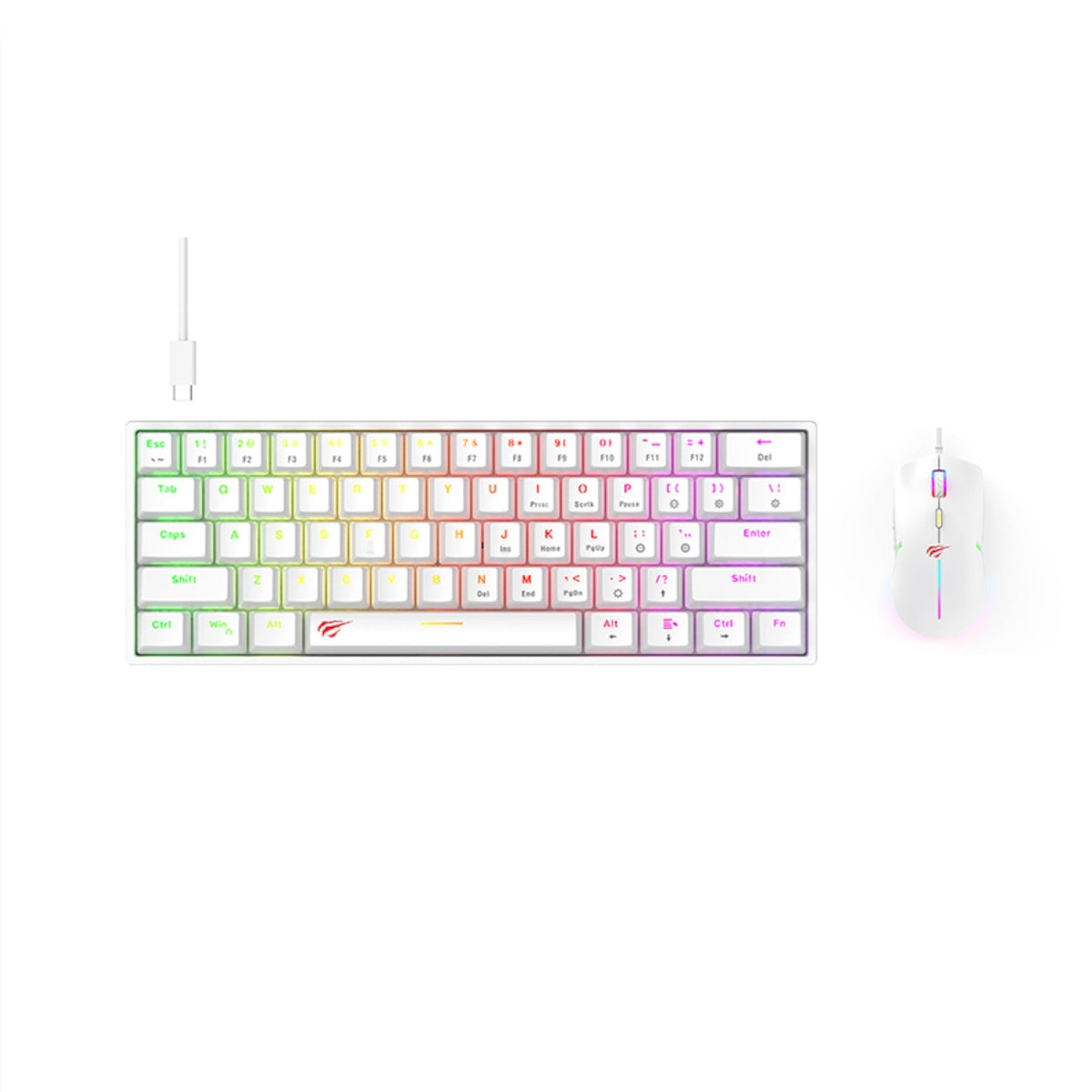 Gamenote RGB Backlit Gaming Keyboard and Mouse- White