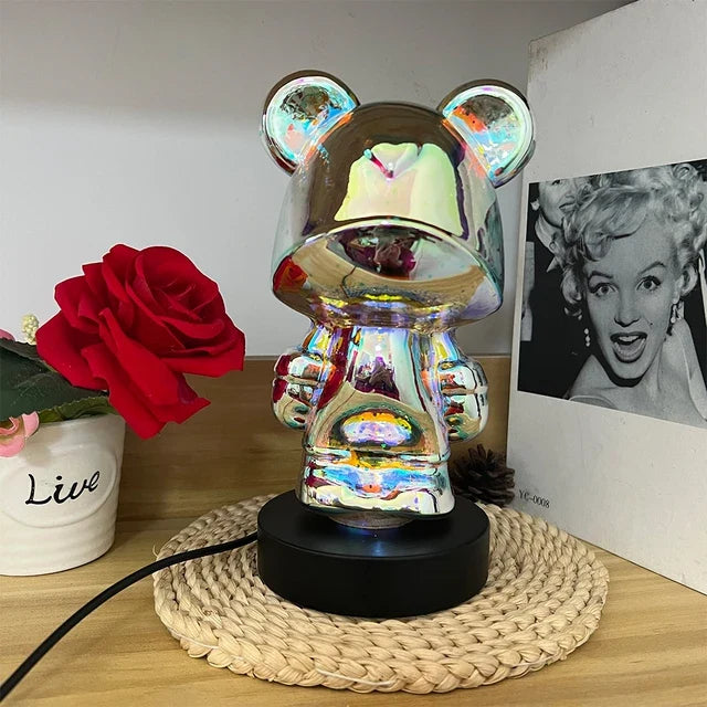 3D Bear Firework Light RGB Atmosphere Dimming Table Night Lamp Projector